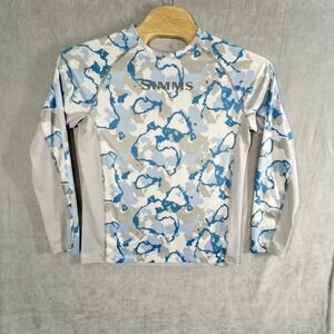Simms Fishing Mens M Performance Tide Camo Shirt Outdoor Fly Fishing Gorpcore